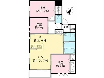 GRACE AOKI(3LDK/3階)の間取り写真