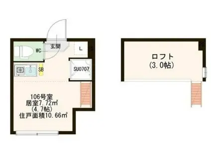 マルシエール西早稲田(ワンルーム/1階)の間取り写真