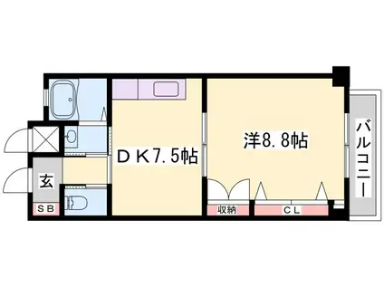 リッチ・キャッスルI(1DK/5階)の間取り写真