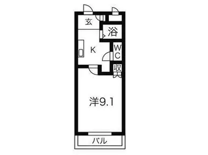 セントラルハイツO・M(1K/3階)の間取り写真