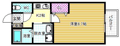 セジュールシャトレーA棟(1K/1階)の間取り写真