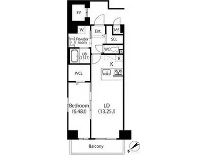 GRAN DUKE伝馬町(1LDK/5階)の間取り写真