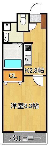 FOREST COURTII(1K/1階)の間取り写真