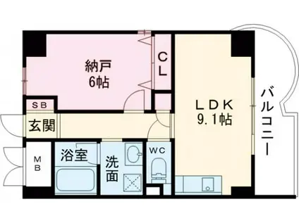 モンテルーチェ甲南(1SLDK/3階)の間取り写真