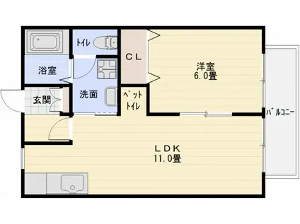 ブエナ・アビテートⅠ(1LDK/1階)の間取り写真