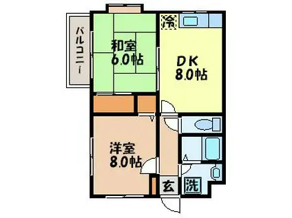 エスカリエ(2DK/3階)の間取り写真