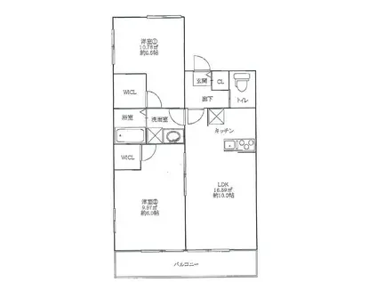 ハイセンチュリー(2LDK/2階)の間取り写真