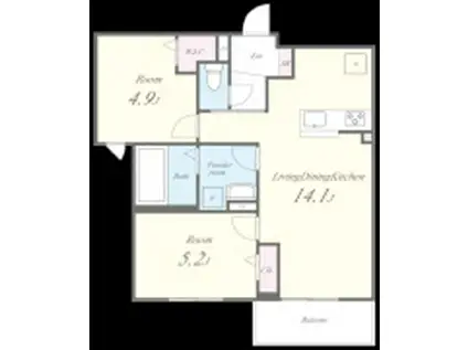 キルシュ元町(2LDK/2階)の間取り写真