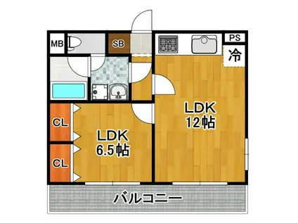 大正メゾン(1LDK/1階)の間取り写真