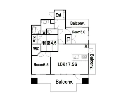 ビバシティクレインポート(3LDK/9階)の間取り写真