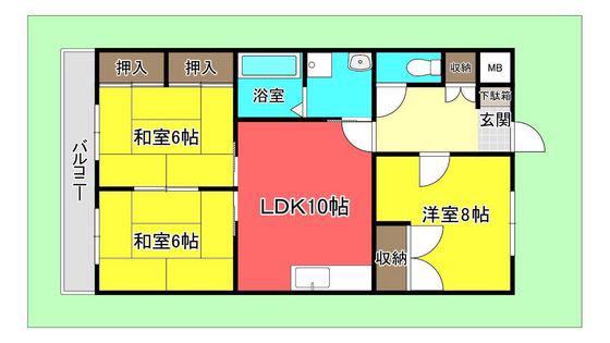 コーポMSD(3LDK/2階)の間取り写真
