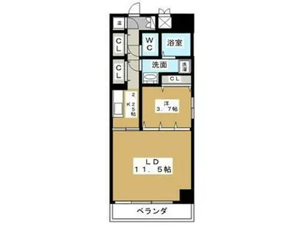 マリオン千種(1LDK/4階)の間取り写真