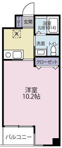 WORTH-VILLA(1K/2階)の間取り写真