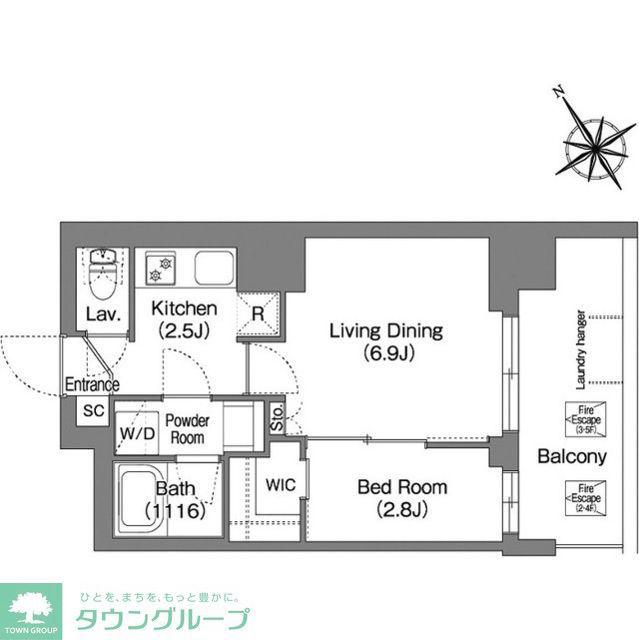 コンフォリア・リヴ上野(1LDK/5階)の間取り写真