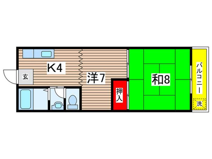 メゾン東小岩Ⅱ(2K/3階)の間取り写真