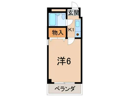 スカイハイツ十二番丁(1K/6階)の間取り写真