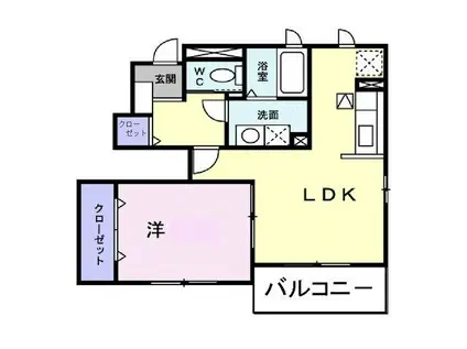ドゥメゾンC(1LDK/1階)の間取り写真