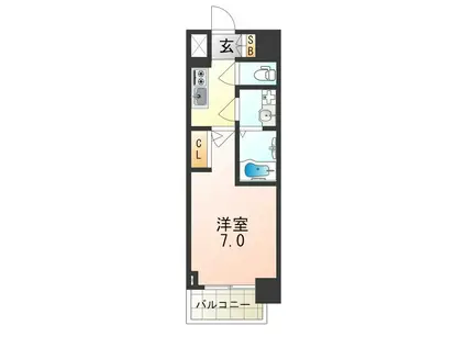 サムティ姫島フェリチェート(1K/7階)の間取り写真