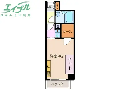 グランティ桑名(ワンルーム/5階)の間取り写真