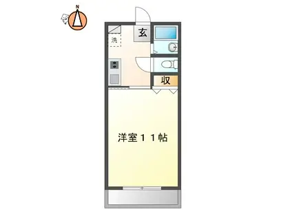 ビアー館(1DK/2階)の間取り写真