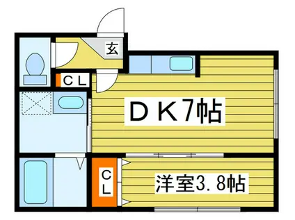 CASA N7(1DK/4階)の間取り写真