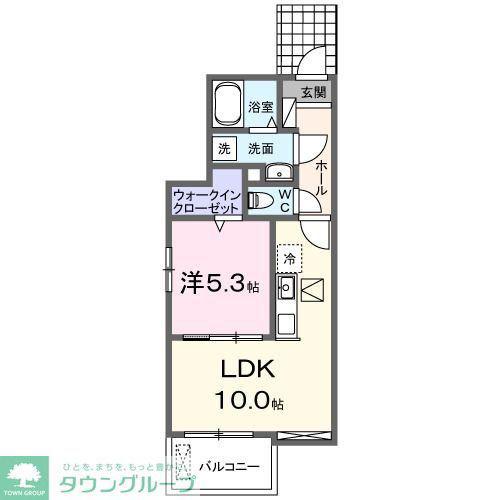 セレーノ下福田(1LDK/1階)の間取り写真