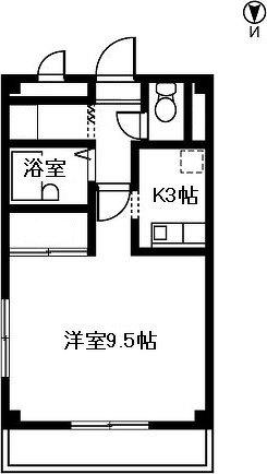 メルシー寿E(1K/2階)の間取り写真