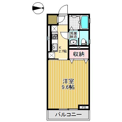 ミライエ・イオ(1K/3階)の間取り写真