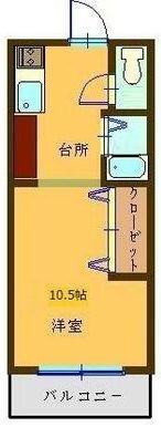 山本ビル(1K/3階)の間取り写真