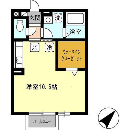 KENT HOUSEB(ワンルーム/1階)の間取り写真