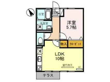 プレジール I(1LDK/1階)の間取り写真