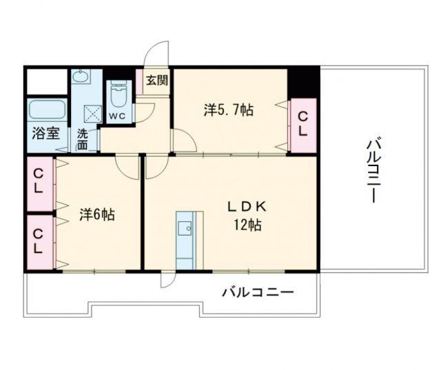 ETRANGE(2LDK/7階)の間取り写真