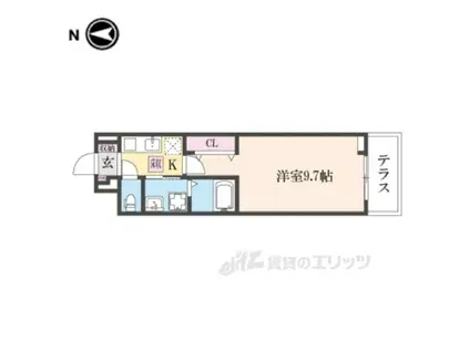 アビィ ロード(1K/1階)の間取り写真