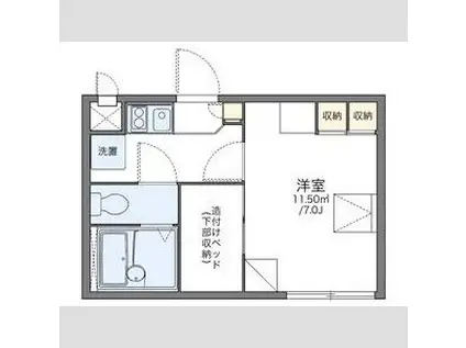 レオパレスアローハイム(1K/2階)の間取り写真