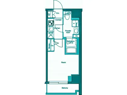 プレミアムキューブ品川戸越シャープMO(1K/6階)の間取り写真