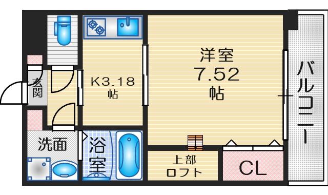 GRACE・FORT・TATUMI(1K/4階)の間取り写真