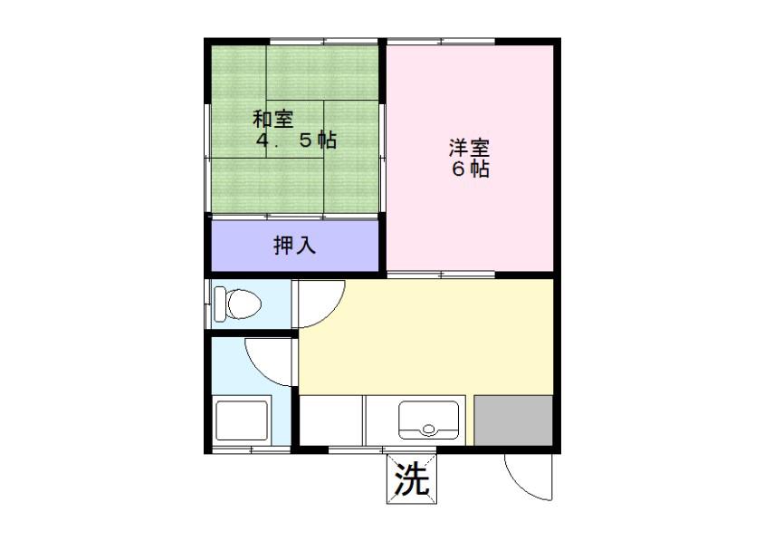 大竹コーポ(2DK/2階)の間取り写真