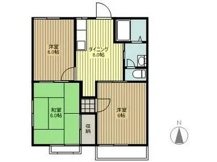 ルミエールK(3DK/2階)の間取り写真