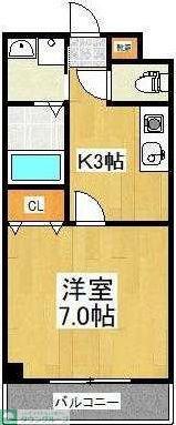 シルビアII(1K/2階)の間取り写真