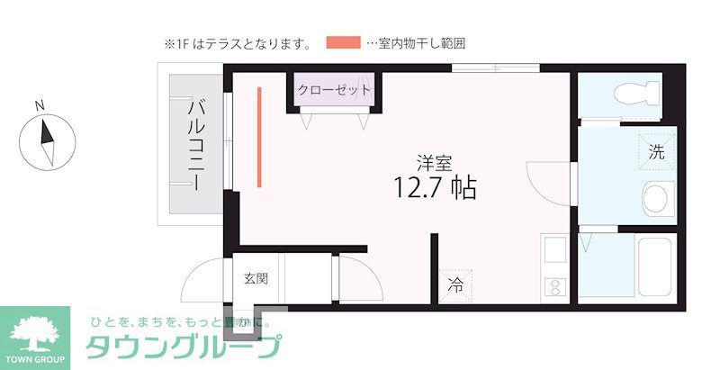 QUIET CRAB HOUSE MIX弘明寺II(ワンルーム/1階)の間取り写真