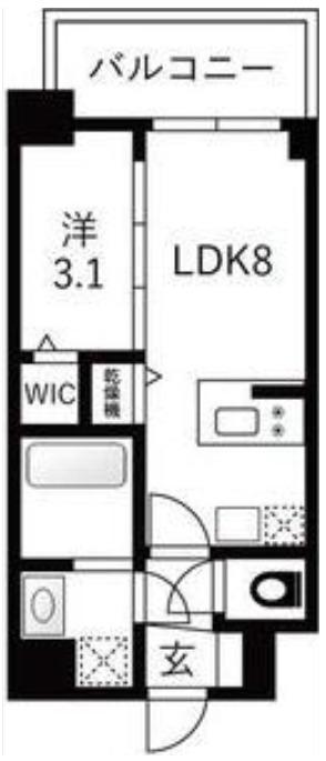 エスリードレジデンスザ・グラン大阪福島クラス(1LDK/5階)の間取り写真