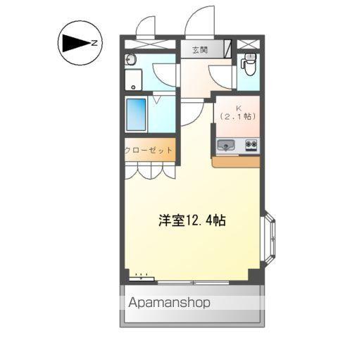 グランディールJ(1K/2階)の間取り写真