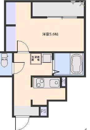 オークリーフ(1K/4階)の間取り写真