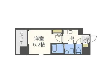 エスリード本町靭公園レジデンス(1K/8階)の間取り写真