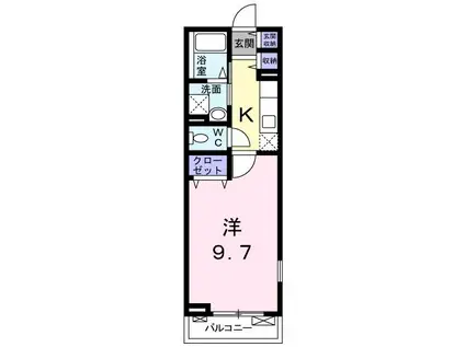 メゾン ド ソレイユ(1K/2階)の間取り写真