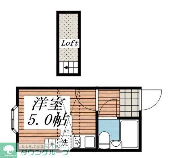 ベルピア・上尾第7-1(ワンルーム/2階)の間取り写真