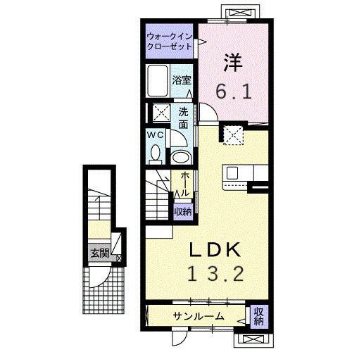 TSハウス III(1LDK/2階)の間取り写真