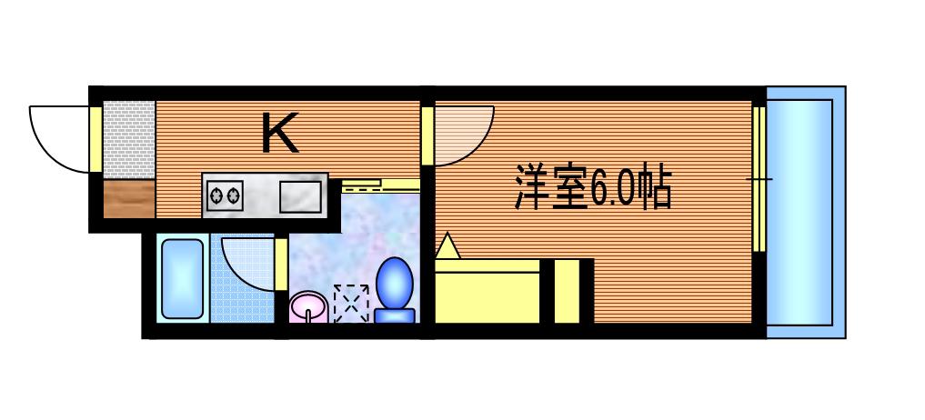 マドレーヌ武蔵野(1K/4階)の間取り写真