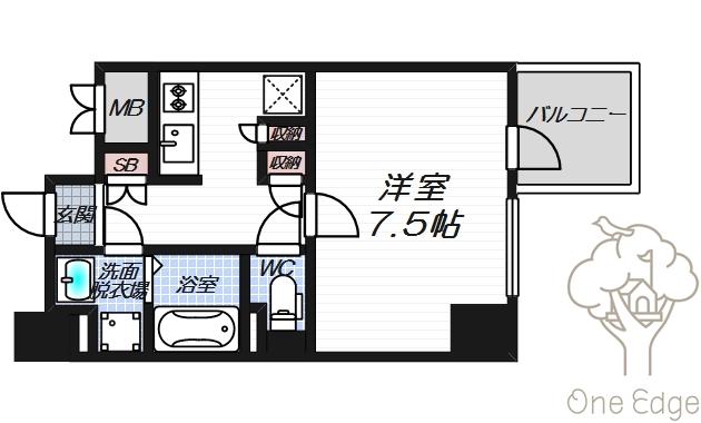フジマン北梅田(1K/4階)の間取り写真