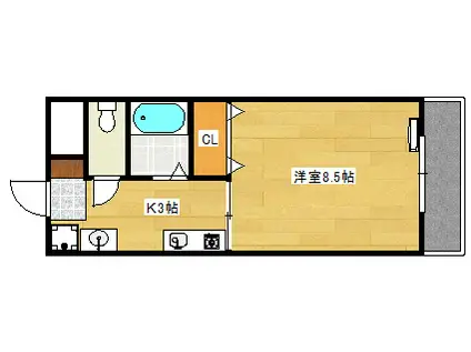 グランヴェル明和(1K/5階)の間取り写真